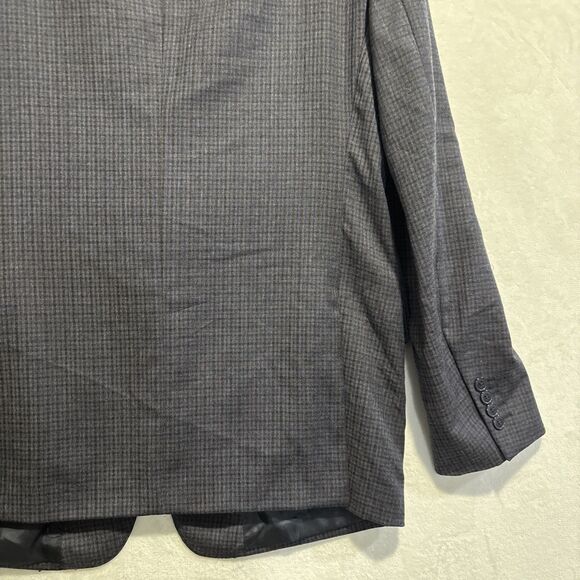 Versace Collection Sport Coat Blazer Jacket Navy Check Size 52 US 42 Virgin Wool - Picture 11 of 16